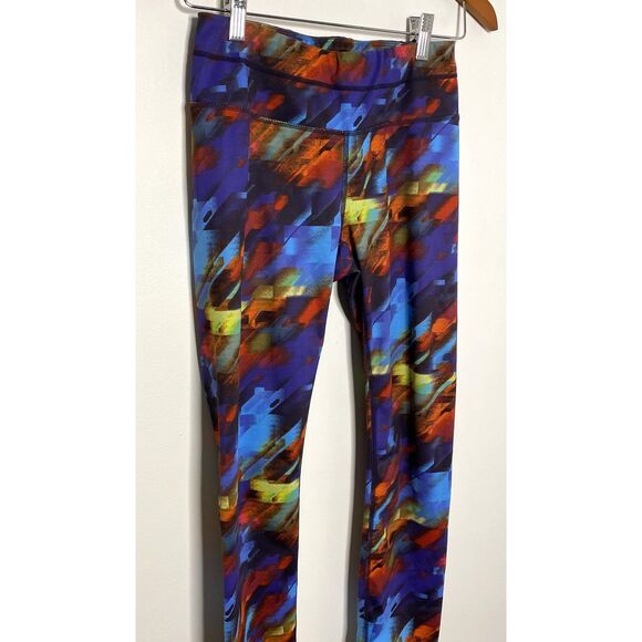 Athleta Colorburst Sonar Funky Mid Rise Ankle Leggings Stretchy Activewear Sz S - Picture 4 of 10